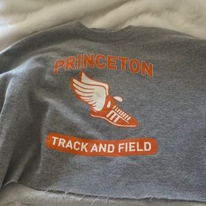 Cute princeton track cropped sweatshirt. Gray and Orange